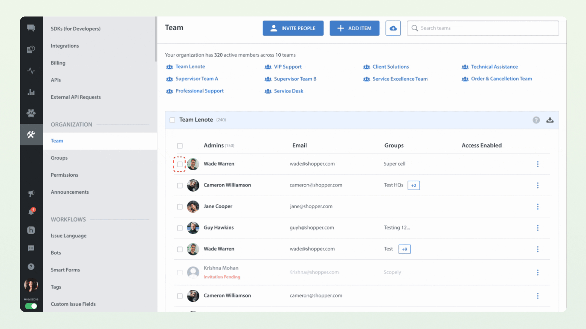 Feature-Based Access Control for Custom Roles