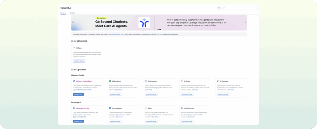 Helpshift AI Page Revamp